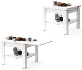 Măsuță de cafea pliabilă cu raft LIA alb