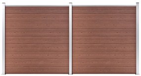 Gard de gradina, maro, 353 x 186 cm, WPC 1, Maro, 2 sectiuni