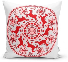 Set 4 fețe de pernă și un napron de masă cu model de Crăciun Minimalist Cushion Covers Christmas