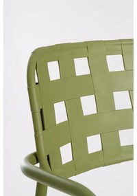 Scaune de grădină verzi 4 buc. din metal Clover – Bizzotto