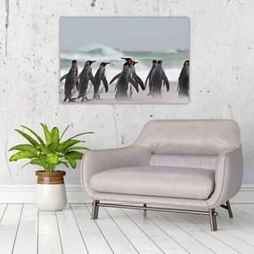 Tablou pinguini în ocean (90x60 cm)