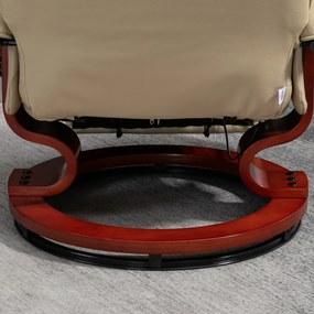 HOMCOM Relaxsessel, reglabil, funcție de întindere, până la 120 kg, piele ecologică, 78 x 87 x 100 cm, Crem | Aosom Romania