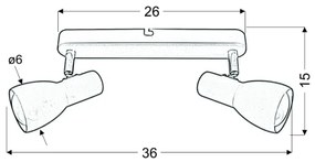 Spot PICARDO 2xE14/40W/230V turcoaz