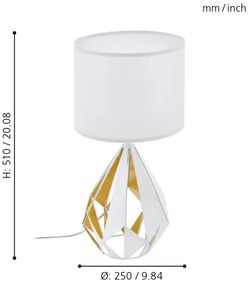 Eglo 43078 - Lampă de masă CARLTON 1xE27/60W/230V