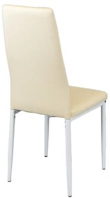 Scaun de masă Tino NOVA bej, textil, piele și metal