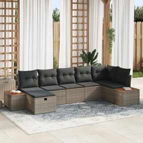 vidaXL Set de canapele pentru grădină 7 pcs Gri 55 x 62 x 69 cm