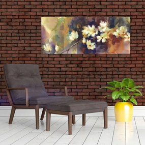Tablou - Magnolii albe, pictură (120x50 cm)