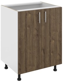 Corp Baza Karo, 2 Usi, Stejar Bronz/Alb, 60 x 50 x 80 cm