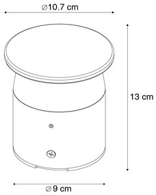 Lampă modernă de exterior gri închis 12 cm cu LED inclus - Bar