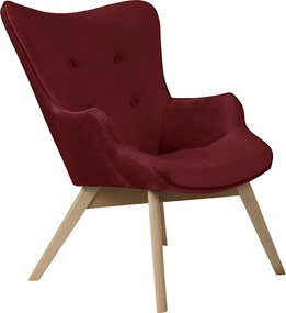 Fotoliu roșu cu tapițerie din catifea Niko – Ropez