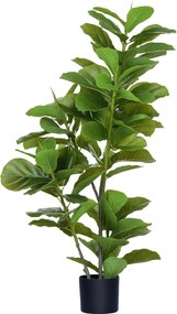 HOMCOM Plantă Ficus artificială, înălțime 110 cm cu 90 de frunze și ghiveci pentru living | Aosom Romania