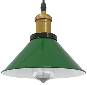 vidaXL Lampă suspendată reglabilă pe înălțime E27 verde lucios metal