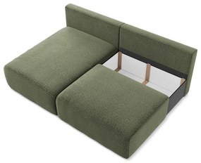 Colțar verde extensibil/cu spațiu de depozitare (cu colț pe partea stângă) Kalena – Makamii