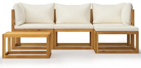 Set mobilier gradina cu perne, 5 piese, lemn masiv acacia