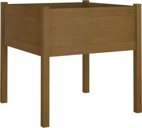 vidaXL Jardinieră de grădină, maro miere, 70x70x70 cm, lemn masiv pin