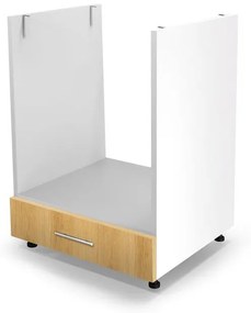 Dulap inferior de bucătărie pentru cuptor Verlene (lemn natural + alb). 1048697