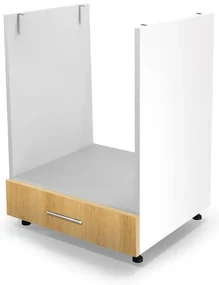 Dulap inferior de bucătărie pentru cuptor Verlene (lemn natural + alb). 1048697
