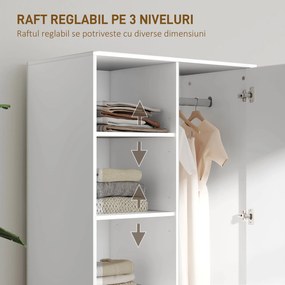 HOMCOM Dulap Modern Alb Sertare | Aosom Romania