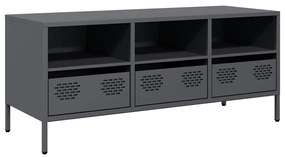 851324 vidaXL Dulap TV, antracit, 101,5x39x43,5 cm, oțel laminat la rece