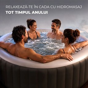 Cadă cu hidromasaj gonflabilă OASIS pentru 6 persoane, rotundă, neagră Casaria