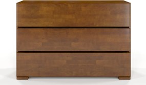 Comodă lemn masiv TerraCraft Fag 3 sertare, 120 × 45 × 81 cm - Natural
