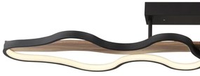 Plafoniera design industrial Bezzy negru, maro
