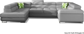 Colțar lemn masiv Formă U Extensibil Lety 340x202cm Personalizabil