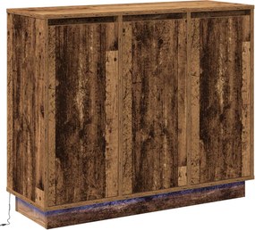 vidaXL Bufet LED Lemn vechi 90 x 32 x 75 cm Lemn compozit