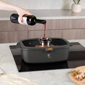 Oală tip roaster cu capac 6 L Berlinger Haus Anthracite Collection BH 8771, antiaderentă, ideală pentru cuptor, fripturi sau preparate lent