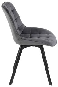 Scaun de bucătărie Albons Velvet, gri