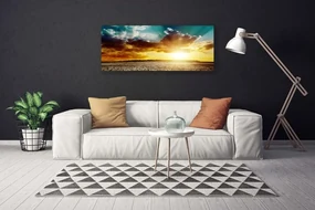 Tablou pe panza canvas Sun Nori Desert Peisaj Albastru Gri Galben Portocaliu
