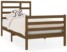 3105823 vidaXL Cadru de pat Small Single 2FT6 maro miere, 75x190 cm lemn masiv