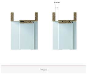 Usa de interior PORTA DUO din pal tubular si insertii de furnir natural - Model 4.A 95-140 mm, Alb / Stejar