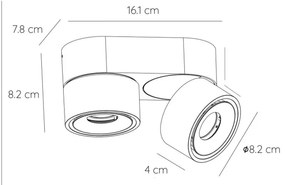 Spot LED dimabil Lucide 35911/16/30 YUMIKO 2xLED/8W/230V negru
