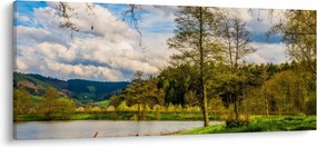 Tablou - Barcă pe lac (120x50 cm)