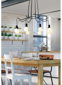 Lustră pe cablu BASSO 8xE27/40W/230V neagră