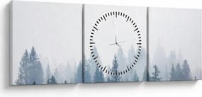 Tablou - Pădure cețoasă (cu ceas) (90x30 cm)