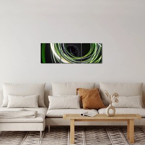 Obraz cu linii verzi (cu ceas) (90x30 cm)