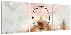 Tablou - Maldive, debarcader din lemn (cu ceas) (90x30 cm)