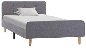 284900 vidaXL Cadru de pat, gri deschis, 90 x 200 cm, material textil