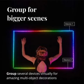 Bandă LED RGB dimabilă LINE 100xLED 1,5m Wi-Fi Twinkly TWL100STW-WEU