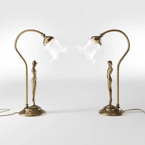 Lampa de masa figura feminina din alama Donne