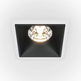Spot LED incastrabil dimabil design tehnic Alpha alb, negru 8,5x8,5cm, 3000K