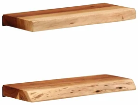 vidaXL Rafturi de perete 2 buc 40x20x3,5 cm Lemn masiv de salcâm