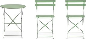 Set de dining pentru grădină verde salvie din oțel pentru 2 persoane Austin – Bizzotto
