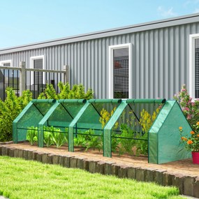 Outsunny Mini Seră Portable Tunel pentru Creșterea Plantelor și Florilor cu Uși Rulabile cu Fermoar, Verde | Aosom Romania