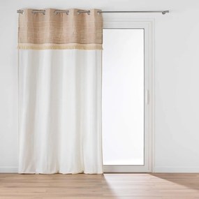 Draperie albă-maro din amestec de iută 140x240 cm Cirrus – douceur d'intérieur