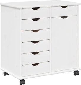 vidaXL Cabinet mobil Alb 63,5 x 39 x 65,5 cm Lemn de pin masiv