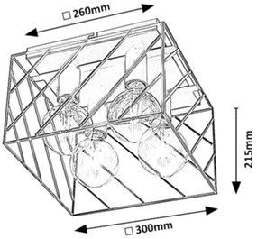 Plafonieră BOROO 4xE27/25W/230V Rabalux 71027