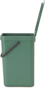 Cos de gunoi colectare selectiva Brabantia Sort&Go 1003235, 16 L, Maner, Montabil pe perete, Verde închis
